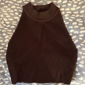 Aritzia babton high neck brown top size medium